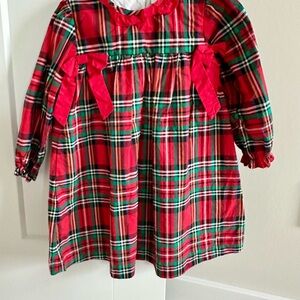 Cecil and Lou Red Plaid Dress with Bows Christmas Girls 4T